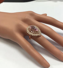 Load image into Gallery viewer, 4.60 Carats Exquisite Natural Pink Morganite and Diamond 14K Solid Rose Gold Ring