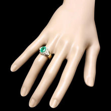 Load image into Gallery viewer, 2.40 Carats Natural Emerald and Diamond 14K Solid Yellow Gold Ring