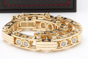 HEAVY Very Impressive 3.35 Carats Natural VS Diamond 14K Solid Yellow Gold Bracelet