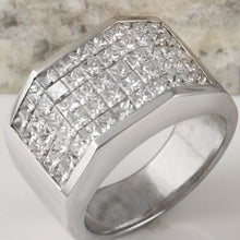 Load image into Gallery viewer, Heavy 5.65 Carats Natural Diamond 14K Solid White Gold Men&#39;s Ring