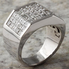Load image into Gallery viewer, Heavy 5.65 Carats Natural Diamond 14K Solid White Gold Men&#39;s Ring
