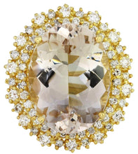 Load image into Gallery viewer, 15.94 Carats Exquisite Natural Peach Morganite and Diamond 14K Solid Yellow Gold Ring