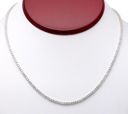 Splendid 5.45 Carats Natural Diamond 18K Solid White Gold Necklace