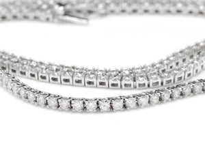 Splendid 5.45 Carats Natural Diamond 18K Solid White Gold Necklace