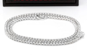 Splendid 5.45 Carats Natural Diamond 18K Solid White Gold Necklace