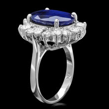 Load image into Gallery viewer, 10.80 Carats Natural Blue Sapphire and Diamond 14K Solid White Gold Ring