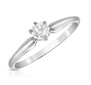 Splendid 0.25 Carats Diamond 14K Solid White Gold Ring