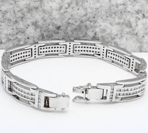 Very Impressive 5.67 Carats Natural Diamond 14K Solid White Gold Bracelet