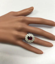 Load image into Gallery viewer, 4.00 Carats Natural Very Nice Looking Tourmaline and Diamond 14K Solid White Gold Ring