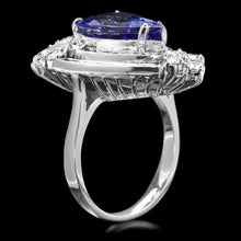 Load image into Gallery viewer, 6.60 Carats Natural Tanzanite and Diamond 14K Solid White Gold Ring