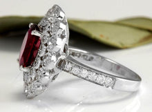 Load image into Gallery viewer, 4.00 Carats Natural Very Nice Looking Tourmaline and Diamond 14K Solid White Gold Ring