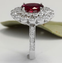 Load image into Gallery viewer, 4.00 Carats Natural Very Nice Looking Tourmaline and Diamond 14K Solid White Gold Ring