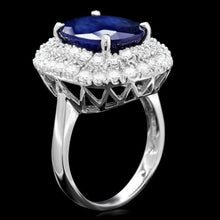 Load image into Gallery viewer, 9.40 Carats Natural Blue Sapphire and Diamond 14K Solid White Gold Ring
