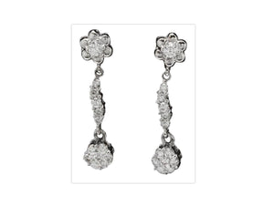 Adorable 1.25 Carats Natural VS Diamond 14K Solid White Gold Earrings