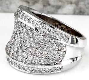 Splendid 3.15 Carats Natural VS Diamond 14K Solid White Gold Ring