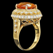 Load image into Gallery viewer, 7.10 Carats Natural Citrine and Diamond 14K Solid Yellow Gold Ring