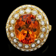 Load image into Gallery viewer, 7.10 Carats Natural Citrine and Diamond 14K Solid Yellow Gold Ring