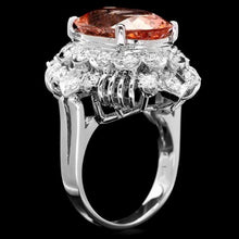 Load image into Gallery viewer, 9.70 Carats Natural Morganite and Diamond 14K Solid White Gold Ring