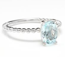 Load image into Gallery viewer, 1.00 Carat Exquisite Natural Aquamarine 14K Solid White Gold Ring