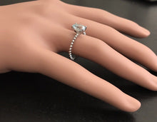 Load image into Gallery viewer, 1.00 Carat Exquisite Natural Aquamarine 14K Solid White Gold Ring