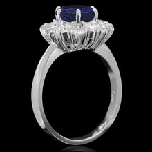 Load image into Gallery viewer, 2.80 Carats Natural Tanzanite and Diamond 14K Solid White Gold Ring