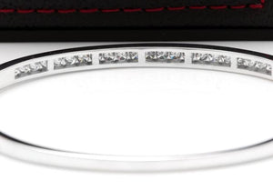 Very Impressive 1.35 Carats Natural VS Diamond 14K Solid White Gold Bangle Bracelet
