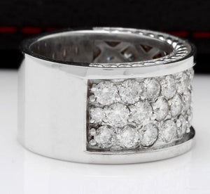 Splendid 4.00 Carats Natural VVS Diamond 14K Solid White Gold Ring