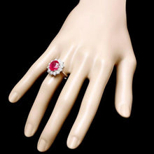 Load image into Gallery viewer, 6.60 Carats Natural Red Ruby and Diamond 14K Solid White Gold Ring