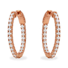 Load image into Gallery viewer, Exquisite 2.32 Carats Natural Diamond 14K Solid Rose Gold Hoop Earrings