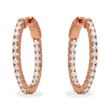 Load image into Gallery viewer, Exquisite 2.32 Carats Natural Diamond 14K Solid Rose Gold Hoop Earrings