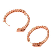 Load image into Gallery viewer, Exquisite 2.32 Carats Natural Diamond 14K Solid Rose Gold Hoop Earrings