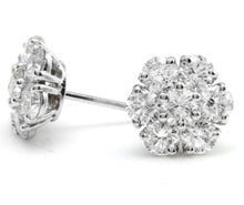 Load image into Gallery viewer, 2.55 Carats Natural Diamond 14K Solid White Gold Stud Earrings