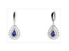 Load image into Gallery viewer, Exquisite 6.00 Carats Natural Tanzanite and Diamond 14K Solid White Gold Stud Earrings