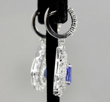 Load image into Gallery viewer, Exquisite 6.00 Carats Natural Tanzanite and Diamond 14K Solid White Gold Stud Earrings