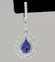 Load image into Gallery viewer, Exquisite 6.00 Carats Natural Tanzanite and Diamond 14K Solid White Gold Stud Earrings
