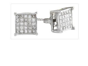 Exquisite 1.25 Carats Natural Diamond 14K Solid White Gold Stud Earrings