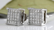 Load image into Gallery viewer, Exquisite 1.25 Carats Natural Diamond 14K Solid White Gold Stud Earrings