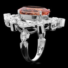 Load image into Gallery viewer, 10.20 Carats Natural Morganite and Diamond 14K Solid White Gold Ring