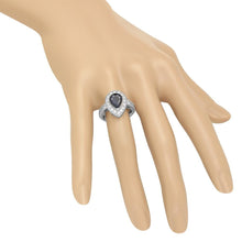 Load image into Gallery viewer, 3.90 Carats Natural Blue Sapphire and Diamond 14K Solid White Gold Ring