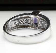 Load image into Gallery viewer, 1.00 Carat Natural Very Nice Looking Tanzanite and Diamond 14K Solid White Gold Ring