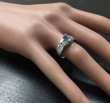 Load image into Gallery viewer, 1.00 Carat Natural Very Nice Looking Tanzanite and Diamond 14K Solid White Gold Ring