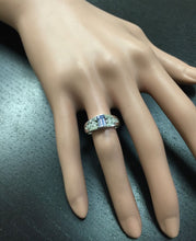 Load image into Gallery viewer, 1.00 Carat Natural Very Nice Looking Tanzanite and Diamond 14K Solid White Gold Ring