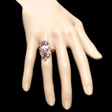 Load image into Gallery viewer, 9.00 Carats Natural Pink Kunzite and Diamond 14K Solid Rose Gold Ring