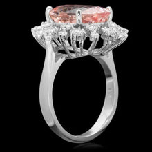 Load image into Gallery viewer, 6.30 Carats Natural Morganite and Diamond 14K Solid White Gold Ring