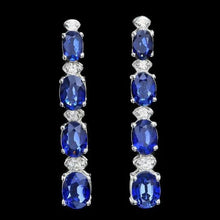 Load image into Gallery viewer, 7.30Ct Natural Sapphire and Diamond 14K White Gold Earrings