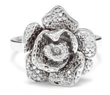 Load image into Gallery viewer, Beautiful 14K Solid White Gold Flower Ring
