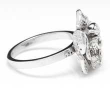 Load image into Gallery viewer, Beautiful 14K Solid White Gold Flower Ring
