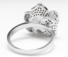 Load image into Gallery viewer, Beautiful 14K Solid White Gold Flower Ring