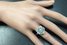 Load image into Gallery viewer, Beautiful 14K Solid White Gold Flower Ring