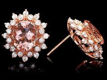 Load image into Gallery viewer, 6.00Ct Natural Morganite and Diamond 14K Solid Rose Gold Earrings